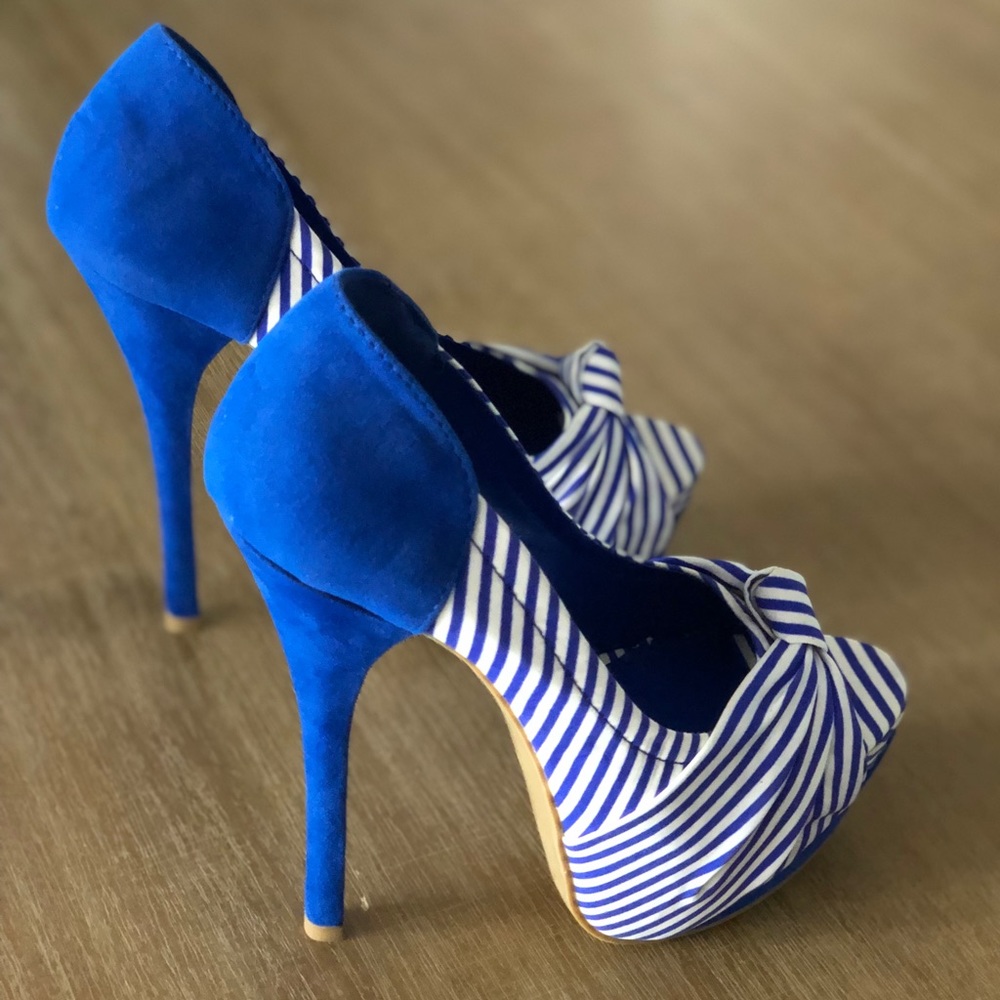Alba JANE Blue Stripe Heels